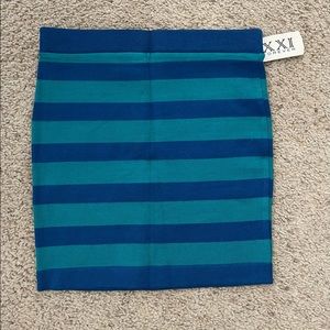 Striped knit mini Pencil Skirt